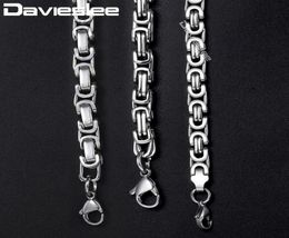 Davieslee Mens Necklaces Chains Silver Tone Stainless Steel Byzantine Chain Necklace for Men Jewellery Fashion Gift 57mm LKNN21Fact1764349