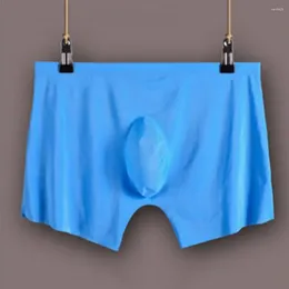 Underpants Stylish Men Underwear Sexy Pure Colour Boxer Solid Elastic For Inner Wear