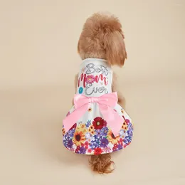 Dog Apparel Mother's Day Dress Girl Clothes MOM Pet Tutu With Tulle Cat Clothing Puppy Dresses Doggy Costume Att