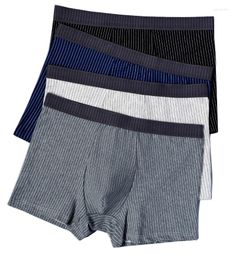 Underpants Men's Cotton Striped Boxers Anti-Bacterial Underwear Mens High Elastic Boxer Quality Underpanties