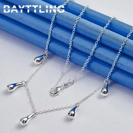 Pendants 925 Sterling Silver 18 Inches Luxury Drop Necklace For Women Fashion Engagement Wife Jewelry Party Accessories