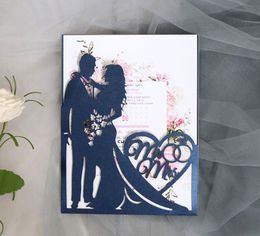 Laser Cut Bride And Groom Wedding Invitations Card Love Heart Greeting Valentine039s Day Party Favor Decoration2462113
