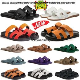 H Shoes Summer Beach Sandals Designer and Winter Leather Chypres Flat Bottomed Plush Slippers with Box 5555aaaa