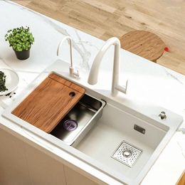 Bathroom Sink Faucets Quartz Large Single Kitchen Vegetable Basin Thickened Scullery