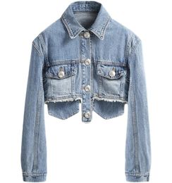 2021 Autumn Fashion design women039s cool denim jeans long sleeve short high waist coat jacket casual casacos SML5590887