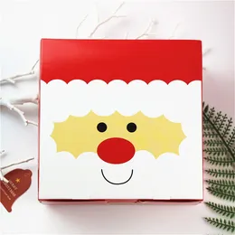 Gift Wrap 14 5cm 10pcs Merry Christmas Santa Claus Paper Box Cookie Macaron Birthday Party Gifts Packaging