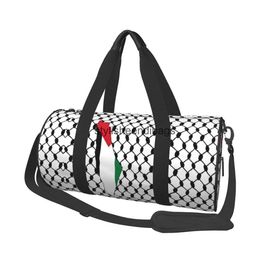 Duffel Bags Fitness Bag P-Palestines Sports with Shoes Natural Cool Couple Oxford Customised Handbag Fun Training H240504