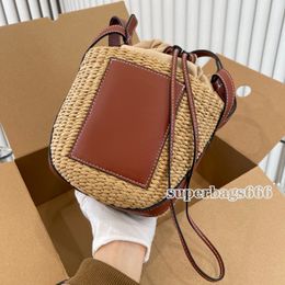 small woody basket summer tote bags shoulder crossbody handle tote bag shiny calfskin brown ribbon luxurys designer attitude drawstring long leather strap