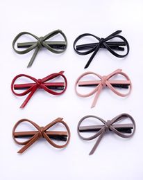 S910 Fashion Jewellery Vintage Handmade PU Leather Bowknot Barrette Hair Clip Womens Girls Hairpin Dukbill Toothed Barrettes9346919