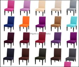 Chair Covers Ers Sashes Home Textiles Garden Solid Colors Flexible Stretch Spandex Er For Wedding Party Elastic Mtifunctional Dini4721419