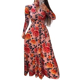 Designer women's clothing Standard size fashiona digital printed large swing dress for long sleeved dress for women maxi dress long sleeves dresses for womens 9FXX