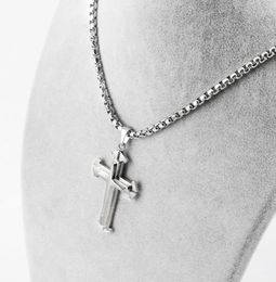 Pendant Necklaces For Mens Womens Trendy Religious Cross DIY Jewellery Box Chain 316L Long Choker Square Pearl Chains Accessories6287516