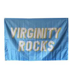 Blue Virginity Rocks Flag 3x5Ft Double Stitching Decoration Banner 90x150cm Sports Festival Polyester Digital Printed Whole3061385