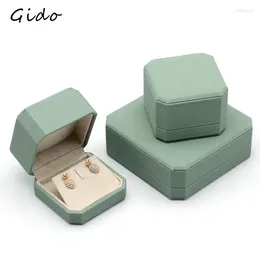 Jewellery Pouches Light Green Engagement Earring Ring Box Organiser For Valentine Day Gift Wedding Showcase Packaging Wholesale