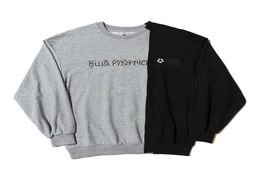 Gosha Mens Sweatshirt Hip Hop Fashion Panalled Long Sleeve Pullovers 3 Colours Russian Letters Printing Ribbed Crew Neck Sweatshirt5603886