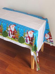 Christmas Tablecloth New Year decorations Disposable PVC Cartoon Kitchen Dining Rectangular Table Covers party Tablecloths Xmas Or5845653