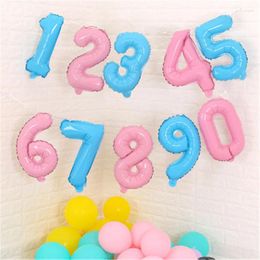 Party Decoration 5pcs 16 Inch Candy Color Blue Powder Digital Aluminum Foil Balloons Birthday Wedding Wholesale