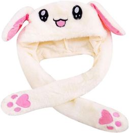 Rabbit Hat Plush Animal Ear Hat Moving Ears Pressing with Airbag Cap for Cosplay Plush Attractive Toys Birthday Gift Bunny Hat7805194