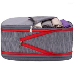 Cosmetic Bags Nylon Travel Compression Packing Cubes Double Layer Portable Pouch Zipper Waterproof Storage For Clothing Shoes Suitcases