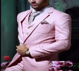 Pink Wedding Suits For Men Slim Fit Men039s Business Casual Hansome Groom Custom Made Formal Man Suit 5XL 6XL Blazers2818110