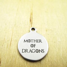 Pendant Necklaces 20pcs/lot-MOTHER OF DRAGONS Stainless Steel Charms - Laser Engraved Customised DIY Pendants