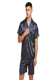 Tony Candice Satin Silk Pyjamas Shorts For Men Rayon Silk Sleepwear Summer Male Pyjama Set Soft Nightgown For Men Pajamas8356043