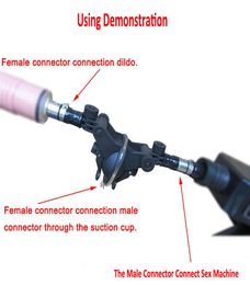 Sex Machine Gun Attachment Fixed Bracket Female Connector Male Connector For Masturbator With Suction Cup Sex Machine Gun Acce2443970