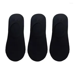 Men's Socks 3pair Men No Show Low Cut Ankle Polyester Thin Black White Invisible Short Sock Non-slip Silicone Summer Breathable