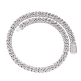 2024 Classical Fashion Hot Selling Jewellery Micro Paved Iced Out Rhodium Plated Cuban Link Chain Necklace