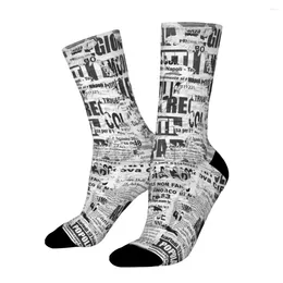 Men's Socks Italia Black And White Collage Retro Vintage Classic Style Straight Male Mens Women Autumn Stockings Polyester Printed