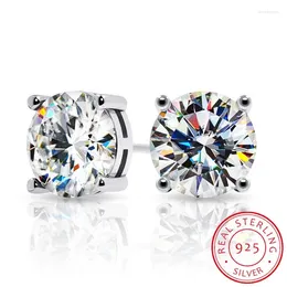 Stud Earrings Moissanite For Women Solid 925 Sterling Silver Heart Prong 2CTW D VVS1 Lab Diamonds Sparkling Wedding Jewelry MSE003