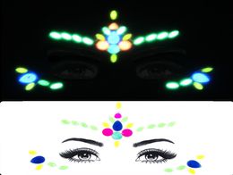 Face Crystal Stickers Eye Luminous Glitter Tattoo Stickers Face Jewels Gems Music Festival Party Makeup Tool Body Jewels Woman8958384