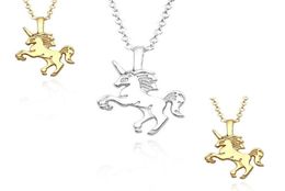 Lovely Unicorn Pendant Necklace For Girls Tiny Unicorn Clavicle Chain Necklace Chokers Animal Jewelry2856388