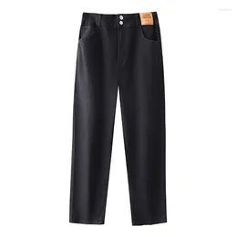 Women's Jeans 2024 Oversize XXL-6XL Black Women Washed Denim Straight Trousers Vestidos Female Casual Wide-leg Pants Spring Summer