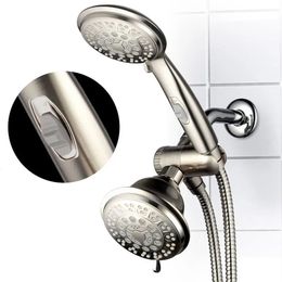 Ultra-Luxury Brushed Nickel 9-Setting Hand Shower 8-Setting Head Combo elspa no 4 Face Rain Massage Mist Economy 240429