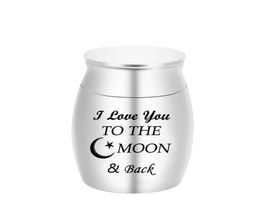 I Love You to the Moon and Back Cremation Urns Ashes Keepsake Memorial Mini Urn Funeral Urn Pendant No Chain Necklace30x40mm3785645