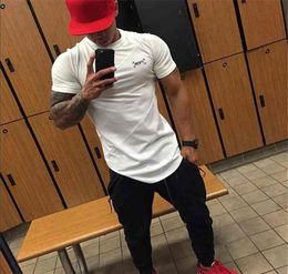 New Brand Clothing Tight Cotton Mesh Tshirt Mens Fitness T shirt Homme Gyms Tee Shirt Men Fitness Summer Bodybuilding Tshirt 215470898