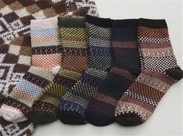 Men039s Socks 5Pairs Wool Men Long Tube Retro Male National Wind Warm Fashion Man12171445