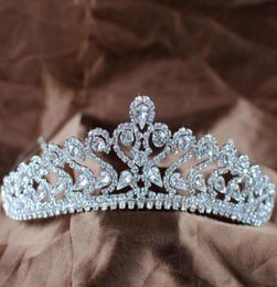 Hair Clips Barrettes Romantic Flower Brides Tiara Wedding Bridal Floral Crown Austrian Rhinestones Crystal Headband Prom Pageant2816181