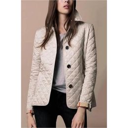 Classic Women Diamond Jacket Blazers England Designer Solid London Brit Coats Winter Single Breasted Slim Outerwear British Clothing Black