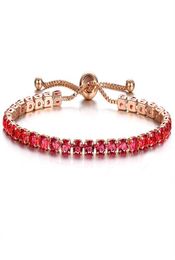 Tennis bracelet Women039s fashion adjustable chain bracelets cubic zirconia rose gold love gift luxury shiny jewelry326C9486417