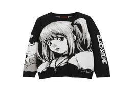 ATSUNNY 2021 Hip Hop Streetwear Vintage Style Harajuku Knitting Sweater Anime Girl Knitted Death Note Sweater Pullover G09098840809