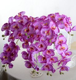 WholeArtificial Butterfly Orchid Silk Flower Bouquet Phalaenopsis Wedding Home Decor Fashion DIY Living Room Art Decoration F1349423