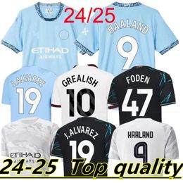 24 25 Haaland Soccer Jerseys 4º Ano Novo Chinês do Dragão Doku Rodrigo Grealish Mans Cities de Bruyne Foden 2024 2025 Camisas de futebol Campeões Kits Final 888