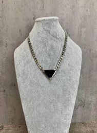 Brand Fashion Jewellery Black Triangle Thick Chain Pink White Pendant Luck Steam Punk Design Hiphop Choker Men Unisex Jewelry7469189