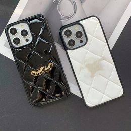 Designer Phone Case Luxury Letters Bright Diamond Cheque leather iphone 15 Pro Max 14 13 12 Mini 11 XS XR X 8 7 Plus 15Plus Protected phone case