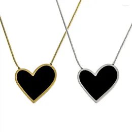 Chains Black Heart Pendant Necklace Sexy Clavicle Chain Fashion Choker Upscale Jewelry For Women And Teen Girls