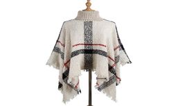 Tassel Cloak Shawl 6 Colors Women Sweater High Collar Knitted Pullover Poncho Cape Loose Scarf Shawls LLJJO72059945559