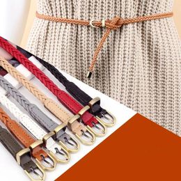 Belts Handmade Woven Belt For Women Needle Buckle Retro Casual Versatile Thin Waistband Waist Rope