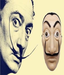 La Casa De Papel Full Face Mask plastic Salvador Dali Costume Movie Mask For Realistic Halloween Party Night Club4411589